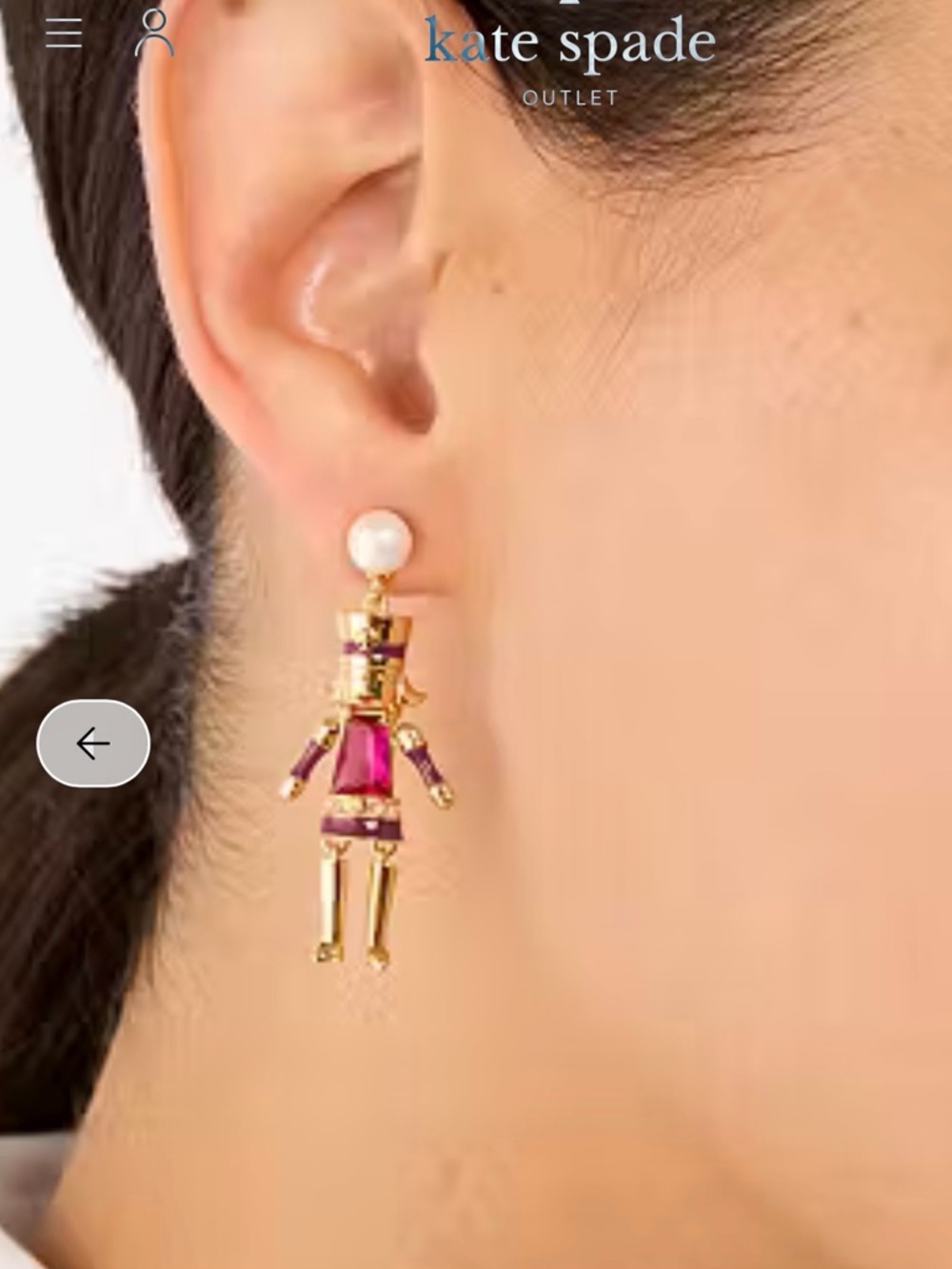 kate spade Nutcracker Drop Earrings. NWT